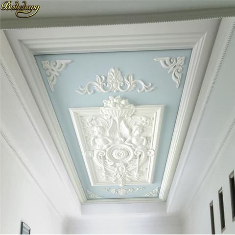beibehang custom European relief carved ceiling wallpapers for living room background 3d floor painting photo mural wall papers ► Photo 1/2