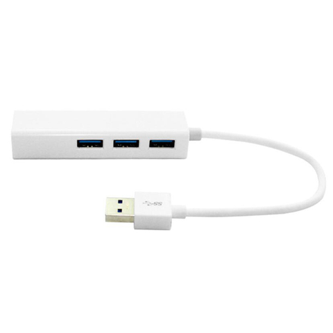 USB Ethernet Adapter with 3 HUB USB2.0 NIC USB to Ethernet RJ45 Lan Gigabit Internet Windows 7/8/10 For Tablet PC Laptop ► Photo 1/6