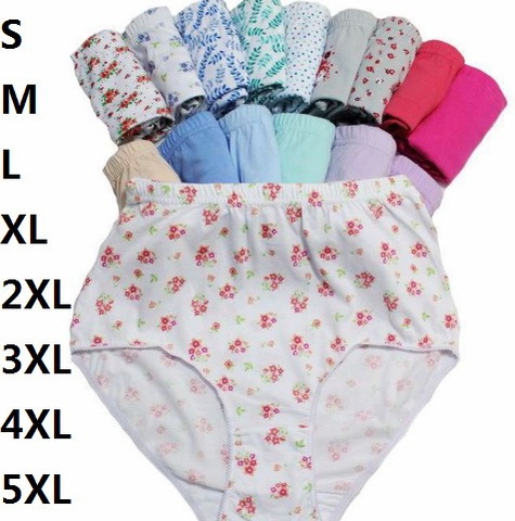 Plus size S,M,L,XL,XXL,3XL,4XL,5XL Women's Panties Underwear Comfort Knickers Intimates Underpants Lingerie Knickers 5pieces/lot ► Photo 1/2