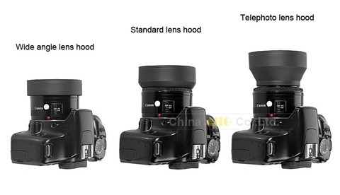 Rubber Camera Lens Hood 49mm 52mm 55mm 58mm 62mm 67mm 72mm 77mm 82mm Wide Angle/Standard/Telephoto for Nikon Canon DSLR ► Photo 1/6