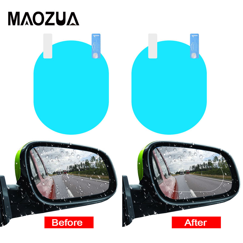 2Pcs Car Rearview Mirror Waterproof Membrane Anti-fog Anti-Glare Film 