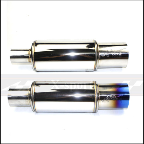 Car Motorcycle Exhaust Systems Muffler Tail Pipe Universal Stainless Steel 2inches 2.5inches Bump LOGO Auto Accessories Mufflers ► Photo 1/6