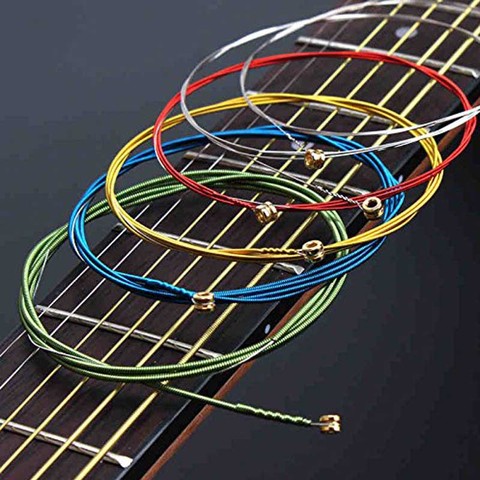 6Pcs/Set Acoustic Guitar Strings Rainbow Colorful Guitar Strings E-A For Acoustic Folk Guitar Classic Guitar Multi Color ► Photo 1/6
