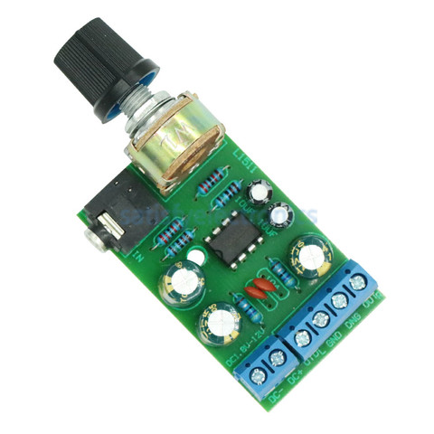 TDA2822M TDA2822 Amplifier Board DC 1.8-12V 2.0 Channel Stereo Mini AUX Audio Amplifier Module AMP with 50K Ohm Potentiometer ► Photo 1/4