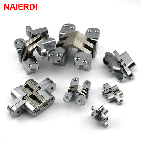 NAIERDI-4014 304 Stainless Steel Hidden Hinges 13x45MM Invisible Concealed Folding Door Hinge With Screw For Furniture Hardware ► Photo 1/6