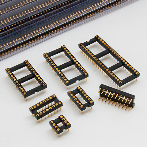 2PCS Gold Plated IC Sockets Block DIP8 DIP14 DIP16 DIP18 DIP20 DIP24 DIP28 DIP40 Pins Connector DIP Socket  8P-40P Pin ► Photo 1/6