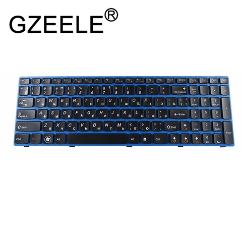 GZEELE russian laptop keyboard for LENOVO V570 V570C V575 Z570 Z575 B570 B570A B570E B570G B575 B575A B575E B590 B590A blue RU ► Photo 1/3