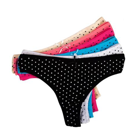 5 Pcs/set Sexy Thong for Women Girls Cotton G-Strings Ladies Panties Lip Print Kawaii Cute Dot Underwear Wholesale Free shipping ► Photo 1/5