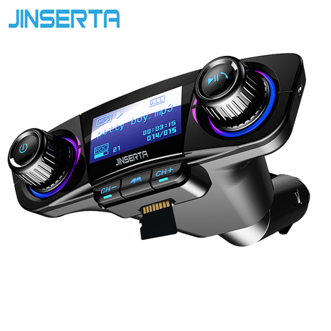 JINSERTA Power ON OFF Bluetooth 5.0 FM Transmitter Modulator Handsfree Car Kit TF USB Music AUX Audio MP3 Player ► Photo 1/6