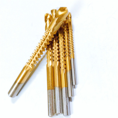 6pcs/Set 3-8mmTitanium Coated Woodworking Sawtooth Drill Bit HSS Saw Grooved Drill Slotted Electric Metal Drill Bit ► Photo 1/5