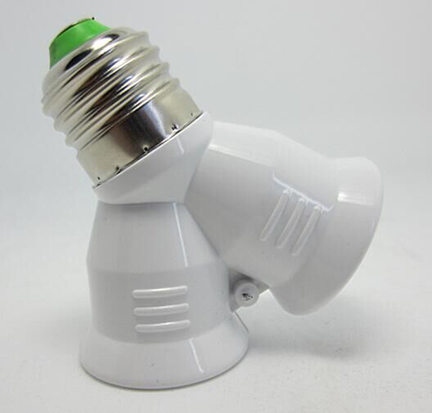 Foxanon brand E27 to 2 E27 Light Lamp Bulb Adapter Converte 2E27 Lamp Holder Converter LED CORN URE 1PCS/LOT ► Photo 1/1
