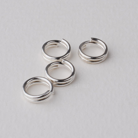 solid 925 Sterling Silver rings double loops,silver split jump rings, silver jewelry  diy components ► Photo 1/5