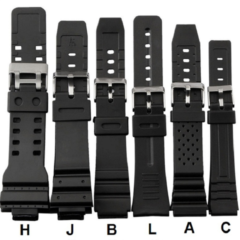 16mm 18mm 20mm 22mm Watchband Silicone Rubber Bands For Watches EF Replace Electronic Wristwatch Band Sports Watch Straps ► Photo 1/6