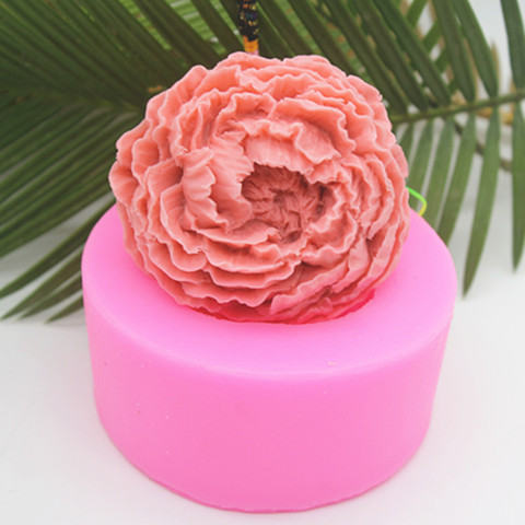 3D Silicone Candle Molds Peony Flower   Clay Soap Mold Fondant Chocolate Cake Baking Moulds Cake Decorating Tools H867 ► Photo 1/4