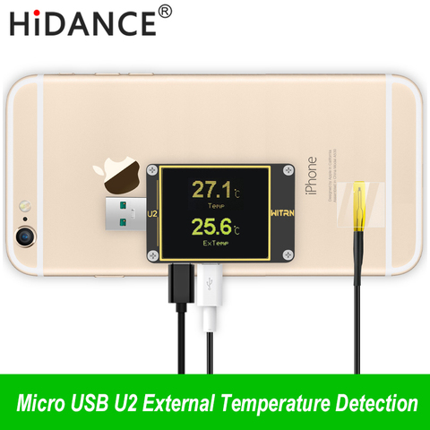 Micro usb jack ntc External temperature probe sensor thermometer for T18 WEB-U2 UD18 Qway-U2p usb tester voltmeter Ammeter ► Photo 1/5
