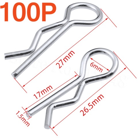 100pcs Universal 1/5 1/8th Scale Large RC Body Clips Bend Truck Buggy Shell R Pins For Redcat HSP 81013 Baja ► Photo 1/6