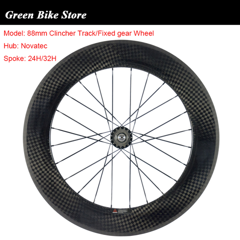 700C High-end 88mm Clincher Track Fixed Gear Single Speed Carbon Track Wheels Road Bicycles Carbon Wheels Bike Wheel ► Photo 1/6