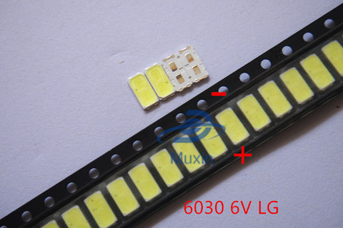 50pcs/lot LG SMD LED 6030 6V 1W Cold White For TV Backlight LED Beads best quality. ► Photo 1/3