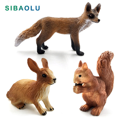 Christmas Simulation Little Fox Rabbit Squirrel Animal Model Figurine Home Decor Miniature Fairy Garden Decoration Accessories ► Photo 1/6