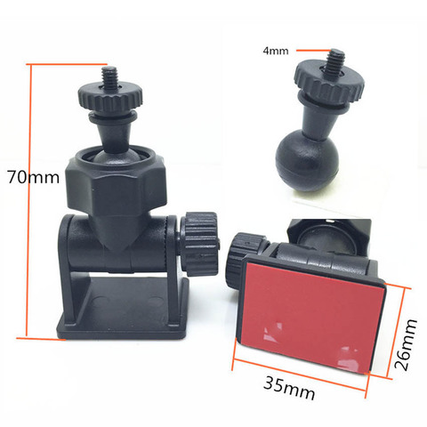 4mm Screw Head Mount Holder Auto DVR DV GPS Bracket Car Recorder Mini Sticky Stand Adhesive Tripod Holder with Rectangle Base ► Photo 1/6