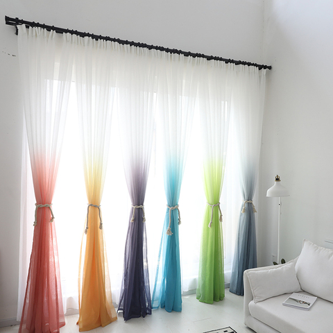 Tulle Curtains 3d Printed Kitchen Decorations Window Treatments American Living Room Divider Sheer Voile curtain Single Panel ► Photo 1/6