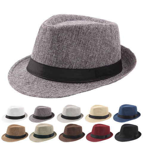 2022 New Spring Summer Retro Men's Hats Fedoras Top Jazz Plaid Hat Adult Bowler Hats Classic Version chapeau Hats ► Photo 1/6