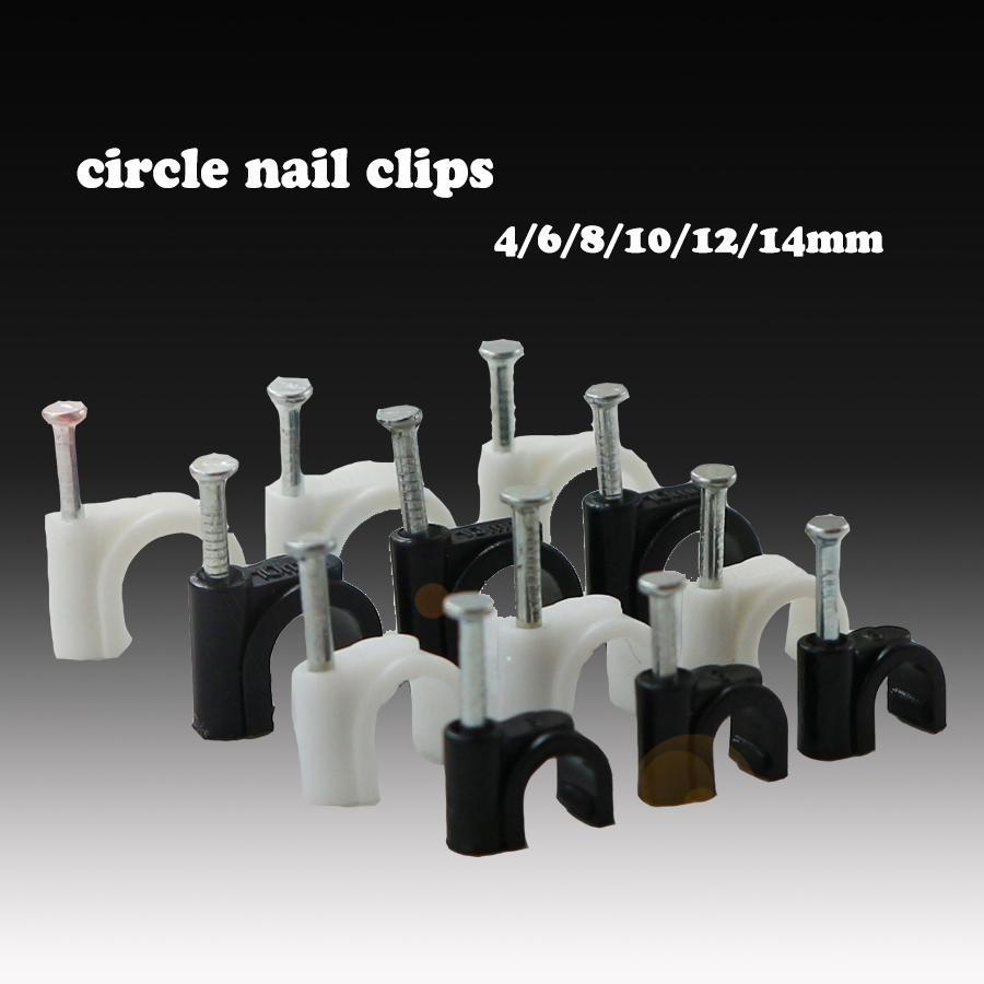 500pcs/pack blackPE Plastic 4/6/8/10/12/12/14mm Circle Cable Clip C Shaped  High Carbon Steel Nails Cable clips Wire Wall holder - Price history &  Review | AliExpress Seller - ZHCSY Store 