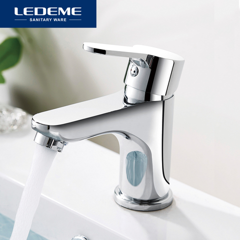 LEDEME Basin Faucets Stylish Basin Faucet Brass Vessel Contracted Round Finish Chrome Modern Waterfall Faucets L1003 ► Photo 1/6