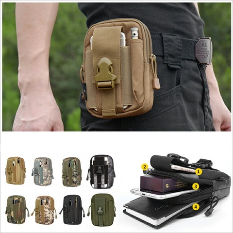CQC Molle Tactical Waist Pouch Fanny Pack Bag Men's Outdoor Sports Running Belt Mobile Phone Holder Case EDC Hunting Bags ► Photo 1/6