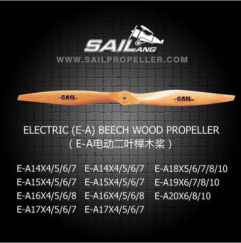 sail wood beech propeller for electric  motor  rc airplane accessories 15 16 17 18 19 inch ► Photo 1/3
