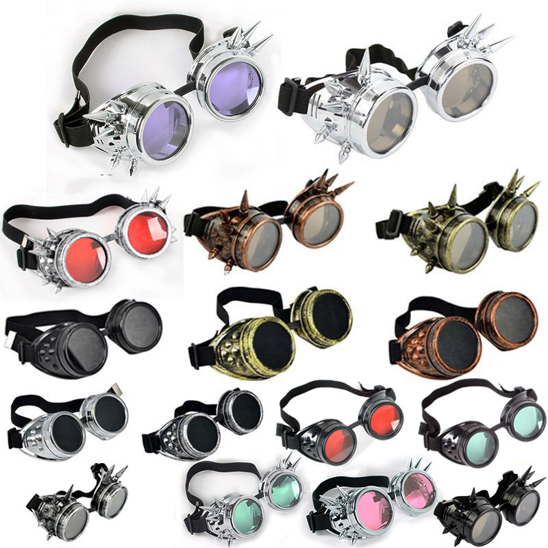 Vintage Victorian Gothic Cosplay Rivet Steampunk Goggles Glasses Welding  Punk - AliExpress