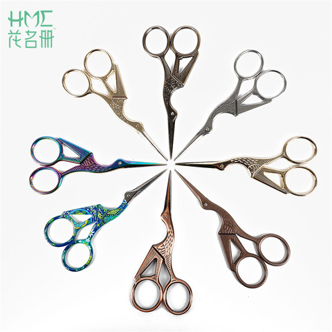 High Quality Vintage 1pc/lot Durable Stainless Steel Classic Embroidery Scissors Stork Crane Bird Scissors Cutters Styling Tools ► Photo 1/6