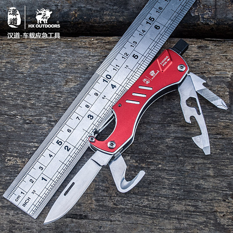 HX OUTDOORS Car emergency tools, multi-function survival knife, outdoor folding survival knife, broken window tool knife ► Photo 1/1