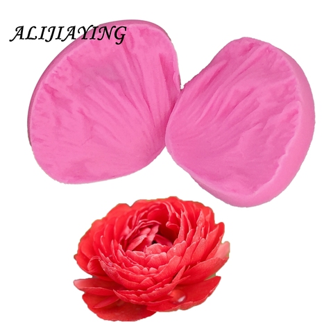 2Pcs/set 3D Rose petal shape Silicone Fondant Molds peony flower leaf Cake Decorating Tools suitable for polymer clay D1028 ► Photo 1/6