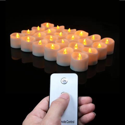 12 pieces Flickering Remote or not Remote electric candle light ,Flameless Bicicleta fake candle lights bougie mariage led ► Photo 1/6