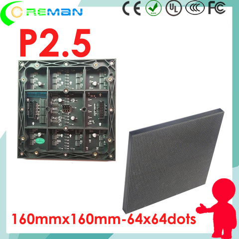 aliexpress USA Canada modul p2.5 matrix rgb led module indoor led screen / module led p2.5mm rgb smd2121 64*64 pixel ► Photo 1/1