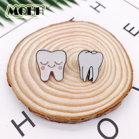 Cartoon Teeth Enamel Brooch Medical Organ Expressions Alloy Badge Denim Shirt Bag Pin Jewelry Accessories Gifts For Friends ► Photo 1/6
