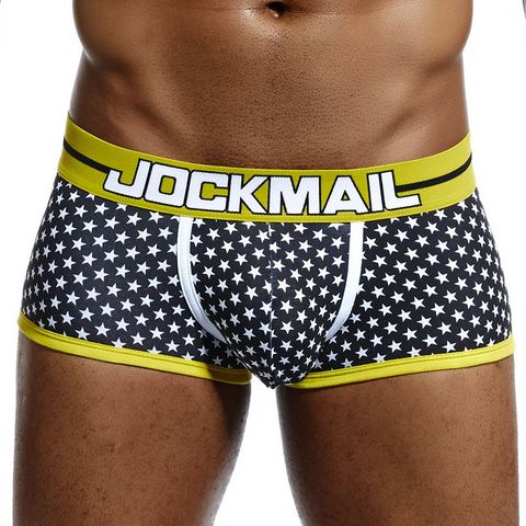 JOCKMAIL Male Panties Breathable Boxers Cotton Mesh Men Underwear U convex pouch Sexy Underpants Printed leaves Homewear Shorts ► Photo 1/6