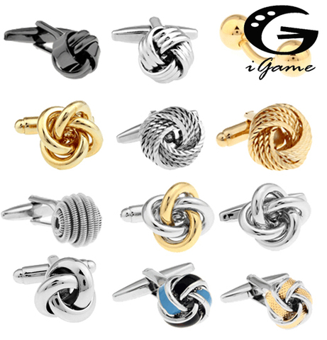 Free shipping Black Cufflinks for men fashion knot design top quality copper hotsale cufflinks whoelsale&retail ► Photo 1/6