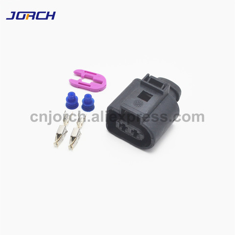 10 sets 2 pin 3.5mm plug automotive wiring harness connector 1J0973722 electrical horn sensor connectors 1J0 973 722 ► Photo 1/5