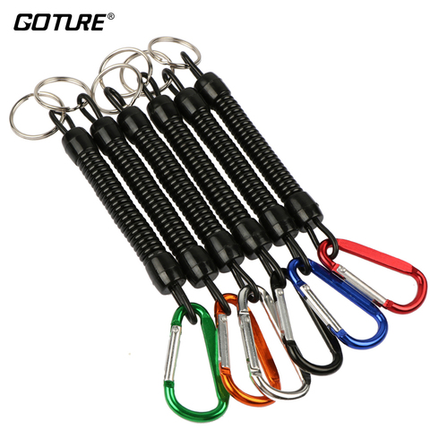 Goture 3pcs Fishing Lanyard 12cm/15cm/18cm Boating Fishing Rope Retractable Coiled Tether with Carabiner for Pliers Lip Grips ► Photo 1/6