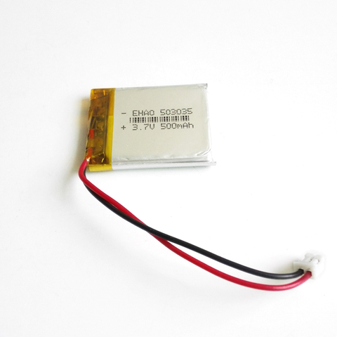 3.7V 500mAh Lithium Polymer Li-Po Rechargeable Battery with JST 2.0mm connector For Mp3 GPS PSP bluetooth electronic part 503035 ► Photo 1/3
