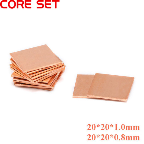 5pcs/lots Copper Sheet Shim Piece Heat Sink 20 * 20mm*(0.8/1mm Optional) Thermal Pad For Laptop GPU CPU ► Photo 1/6
