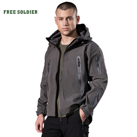 FREE SOLDIER outdoor camping instant waterproof windbreaker softshell jacket men's coat thermal outwear clothing large US size ► Photo 1/1