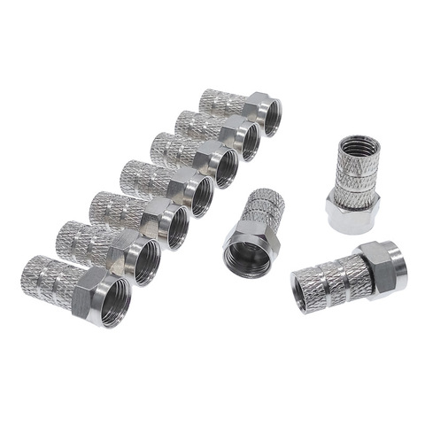 10 Pcs F connector 75-5 F type coaxial cable connector plugs brass materials singnal line connectors ► Photo 1/6