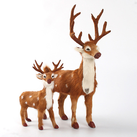 simulation sika deer toy  real fur deer hard model home decoration chirstmas gift h1203 ► Photo 1/1