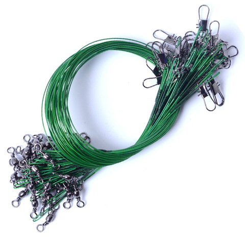 20 Pcs Bags Anti-bite Fly Leash Fishing Lead Line Rope Wire Leading Line Swivel Stainless Steel Rolling Swivels 15cm 20cm 25 Cm ► Photo 1/1