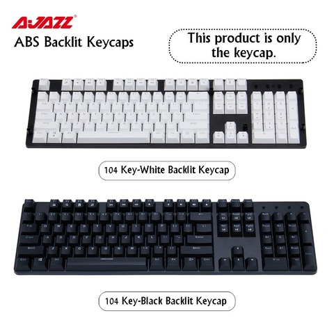 Ajazz ABS Top Printed 87 Key/104 Key Black White Two-Color Injection Backlit Keycaps For  MX Mechanical Keyboard ► Photo 1/1