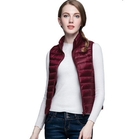 HOT!Winter Women 90% White Duck Down Vest Women's Ultra Light Duck Down Vest Jacket Autumn Winter Sleeveless Coat ► Photo 1/6