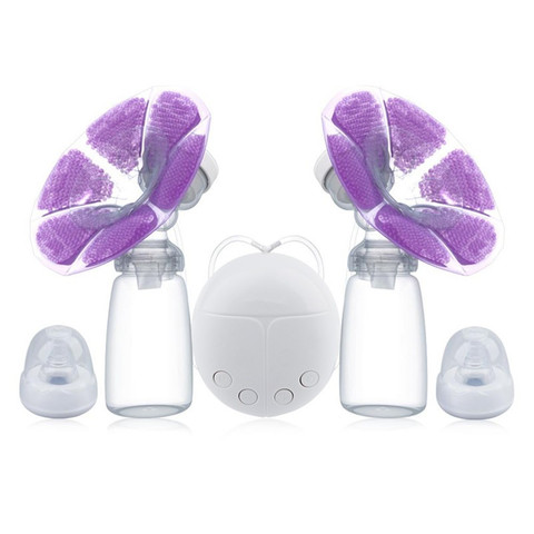Bilateral Electric Breast Pumps With Milk Bottle USB Cable PP BPA free Powerful Intelligent Baby Breast Feeding Milk Suckers ► Photo 1/6